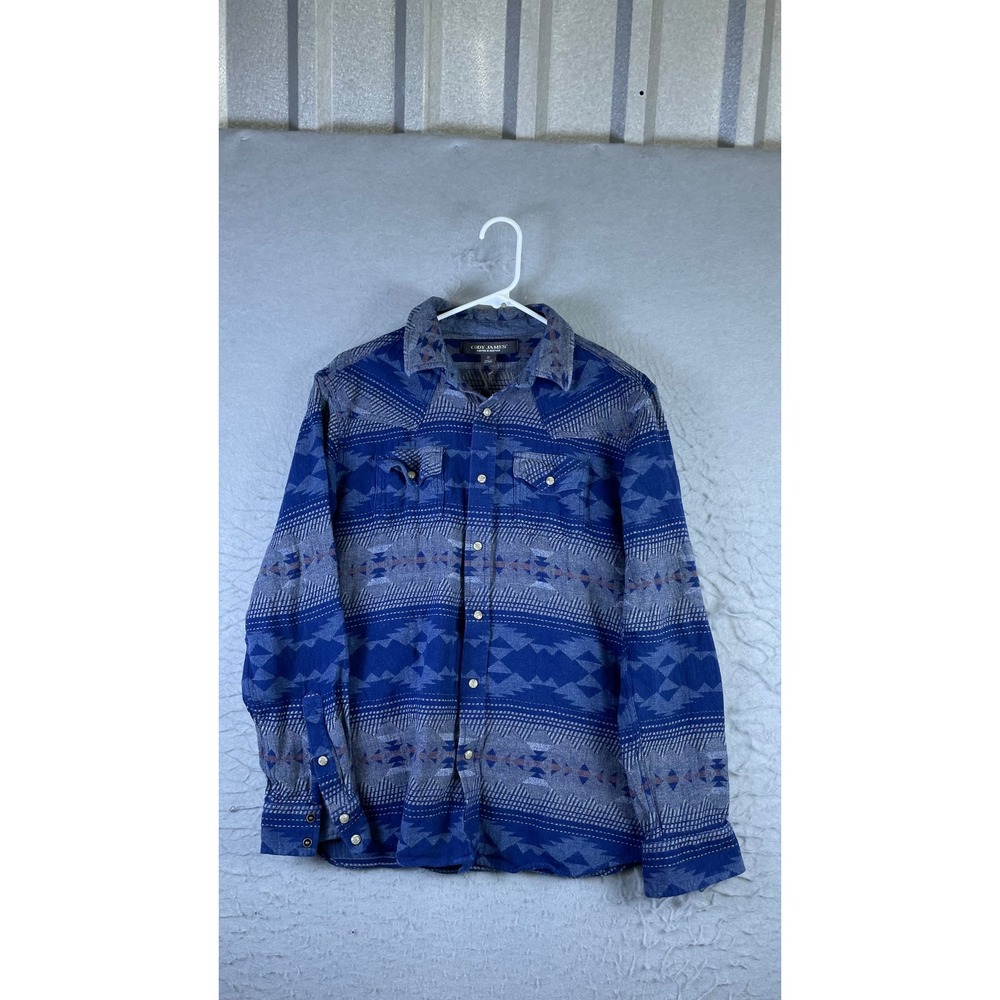 Cody James Western Shirt Mens Small Blue Excellent Southwestern Snap Button Up